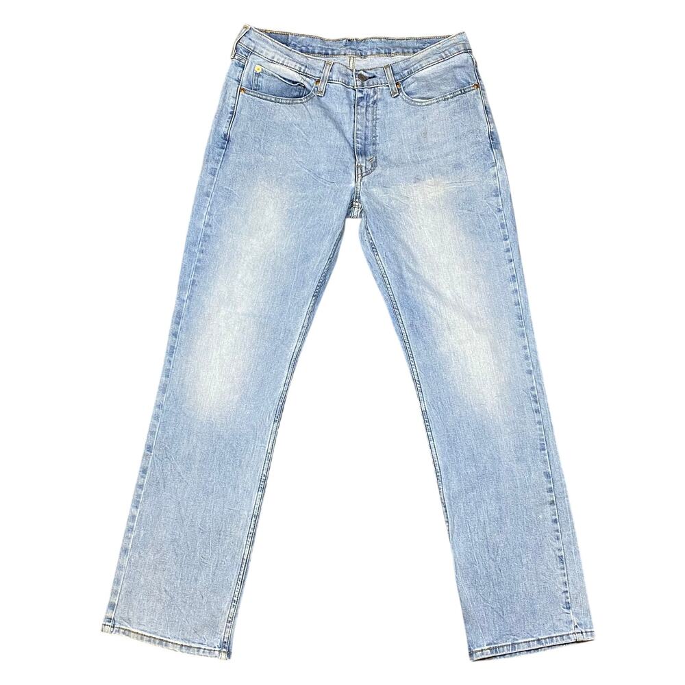Levi's 514 Straight Leg Light Blue Wash Jeans Pants 34x32 Classic Straight Leg